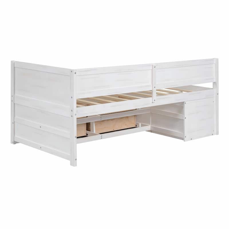 Daybed with Storage Drawers and Shelves