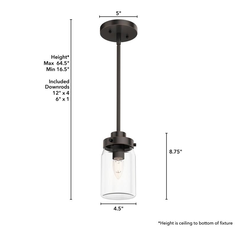 Hunter Devon Park 1-Light Mini Pendant - Kitchen Island, Dining, Bedroom - Rustic, Farmhouse