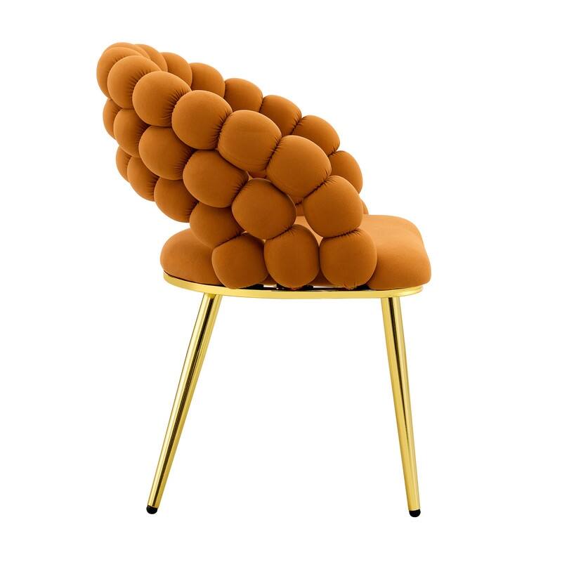 Set of 2 Velvet Bubble Link Chairs - Modern Sculptural Seating for Dining & Living Rooms