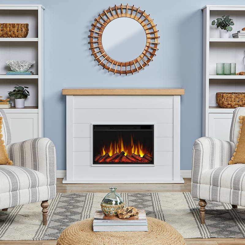 Marshall Slimline Electric Fireplace in White by Real Flame