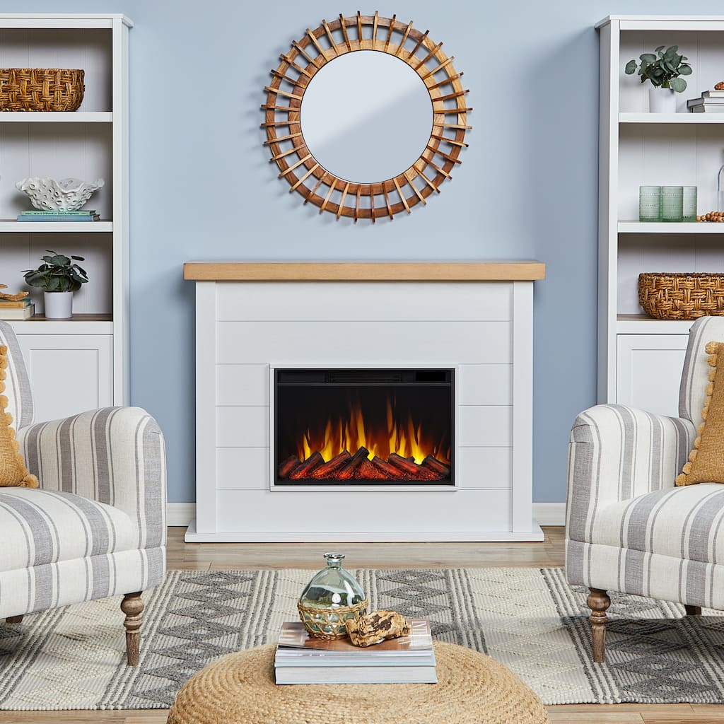 Marshall Slimline Electric Fireplace in White by Real Flame
