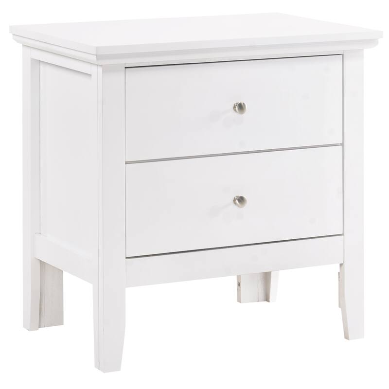 2-Drawer Wooden Nightstand - 24" - White