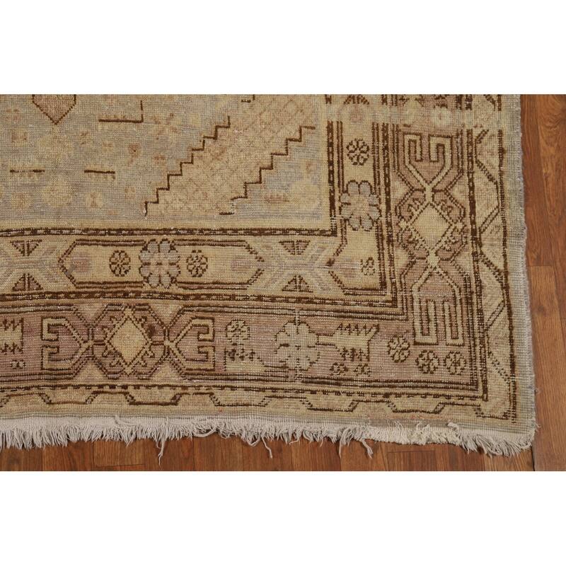 Pre-1900 Antique Vegetable Dye Khotan Rug Hand-Knotted Wool Carpet - 5'7"x 10'7"