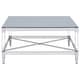 preview thumbnail 5 of 6, Lindley Square Tempered Mirror Acrylic Coffee Table Chrome