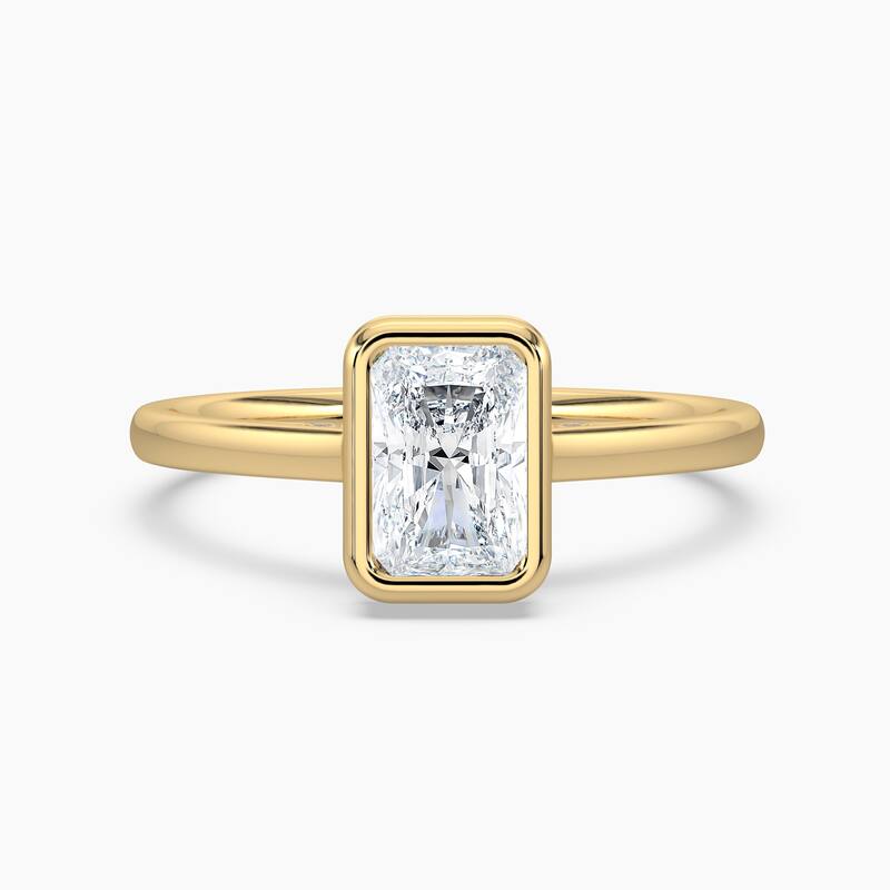Auriya 14k Gold Lab Grown Radiant Diamond Bezel Unique Hidden Halo Engagement Ring 1.00 to 5.00 ct. tw. (F-G, VS) - 6 - 1.50 carats - Yellow