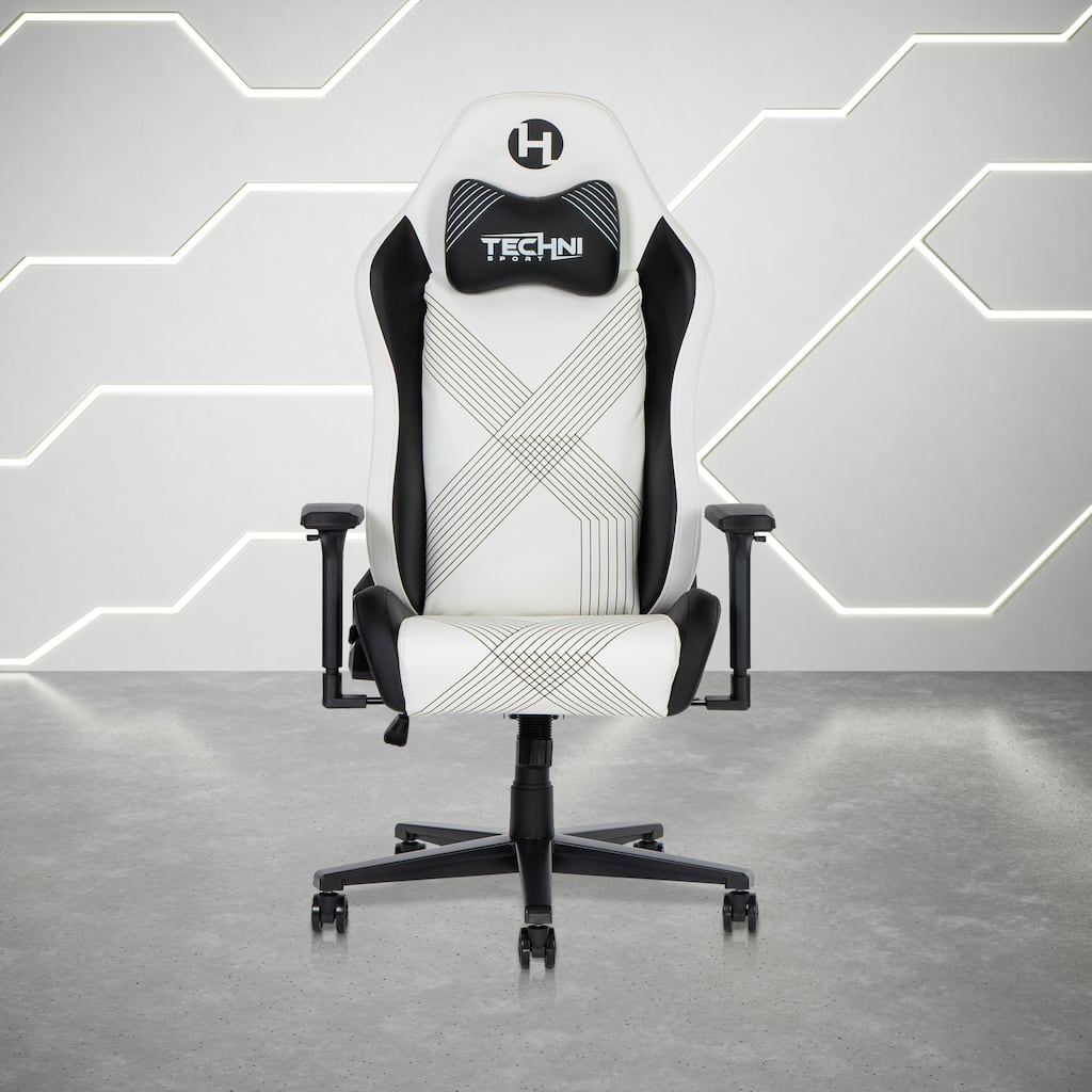 150°Reclining Mechanism Comfort Edge White Gaming Chair,Heavy Duty Steel Base