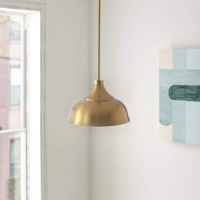 Vintage Gold 1-Light Dome Shape Hanging Lamp Fixture