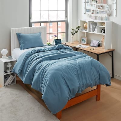 Natural Loft Oversized Comforter Set - Smoke Blue