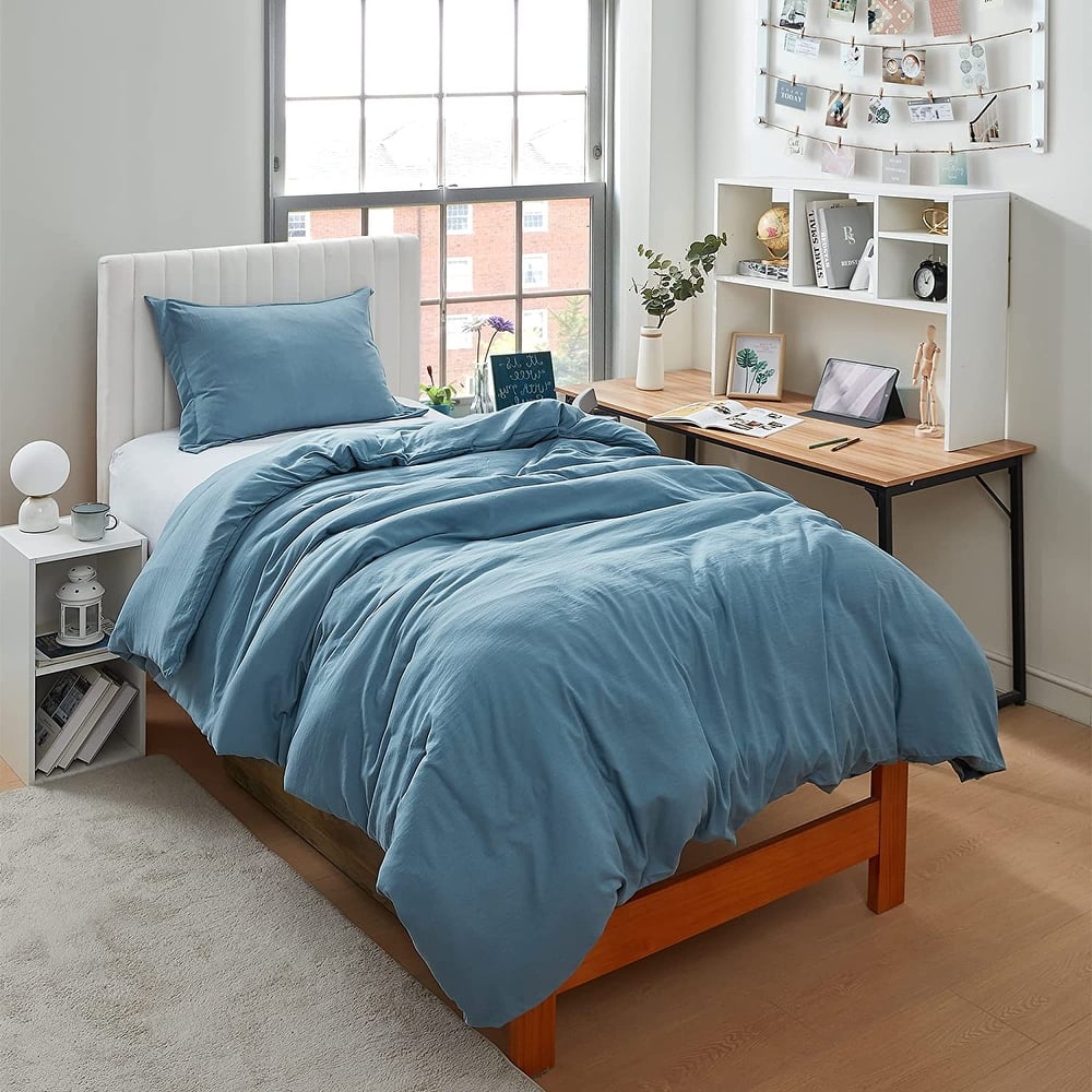 Natural Loft Oversized Comforter Set - Smoke Blue