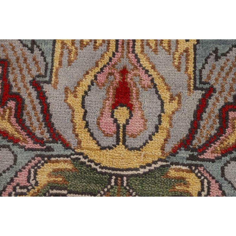 Animals Design Floral Gray Ziegler Indian Rug Handmade Wool Carpet - 8'8"x 11'8"