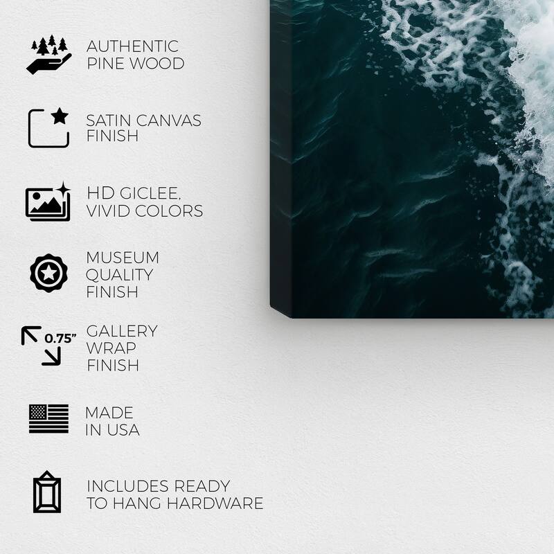 Wynwood Studio Canvas Nature and Landscape Little stormy sea Blue and Teal Nautical & Coastal Wall Art Canvas Print
