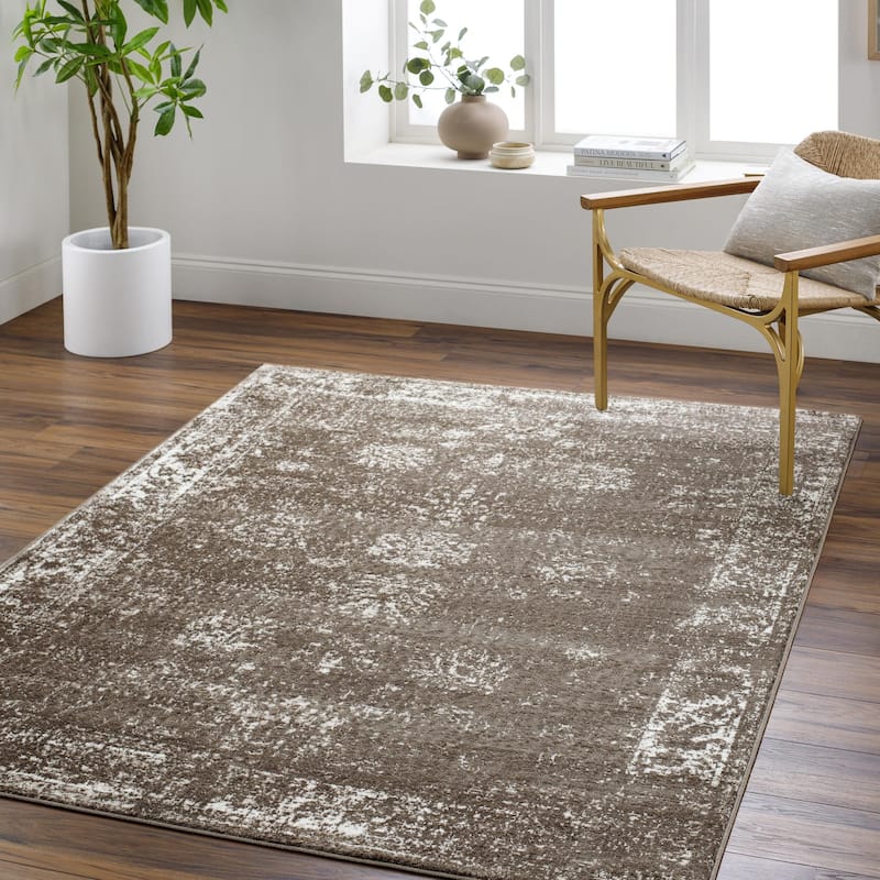 Valadez Vintage Area Rug - Charcoal/Light Brown/Dark Brown/Ivory - 5' 3" x 7' 3"