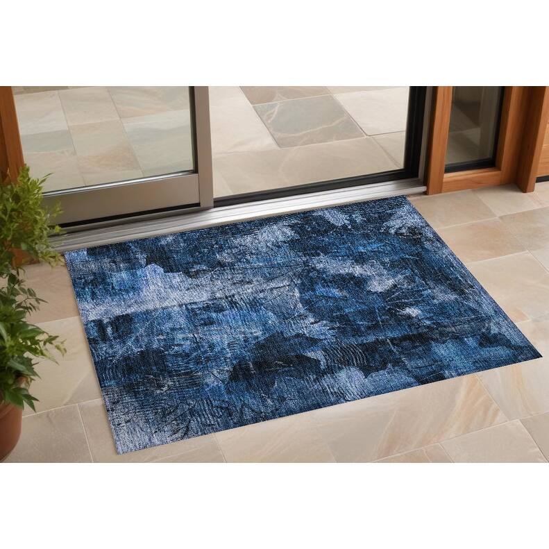 Rax Garden-Inspired Weather Resistant Versatile Elegance Outdoor Rug - 3' x 5' - Blue