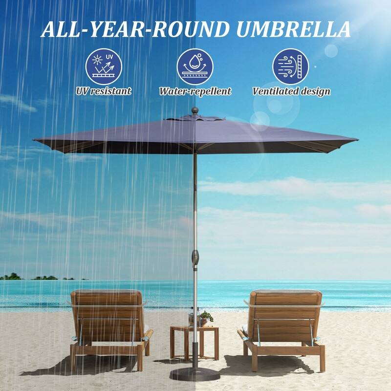 Domi Outdoor Living 6.5' x 10' Tilt Aluminum Patio Umbrella