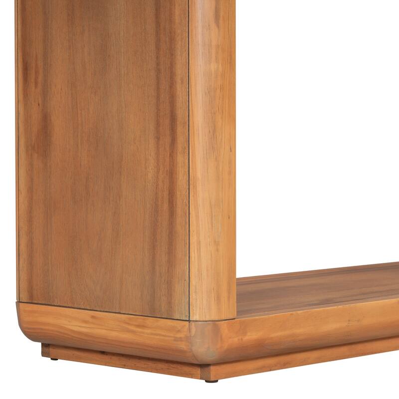 59.8" U-Base Console Table with Acacia Veneer Finish