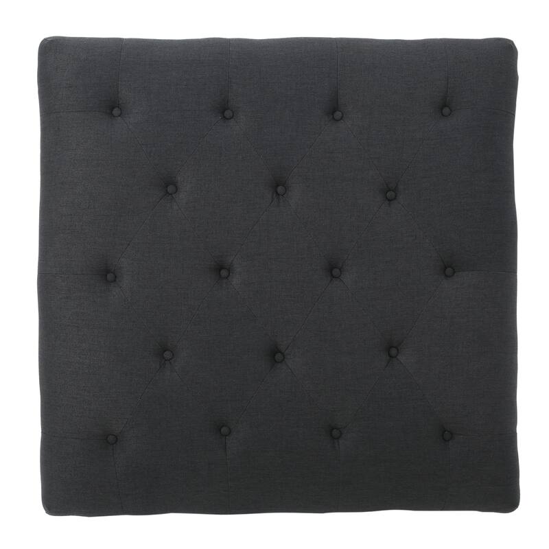 Bordeaux Vapor Fabric Tufted Ottoman by Christopher Knight Home