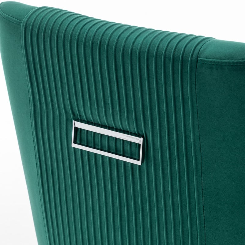 Modern Contempoary Velvet Dining Chair Set of 4 with Metal Frame Legs and Back Pull