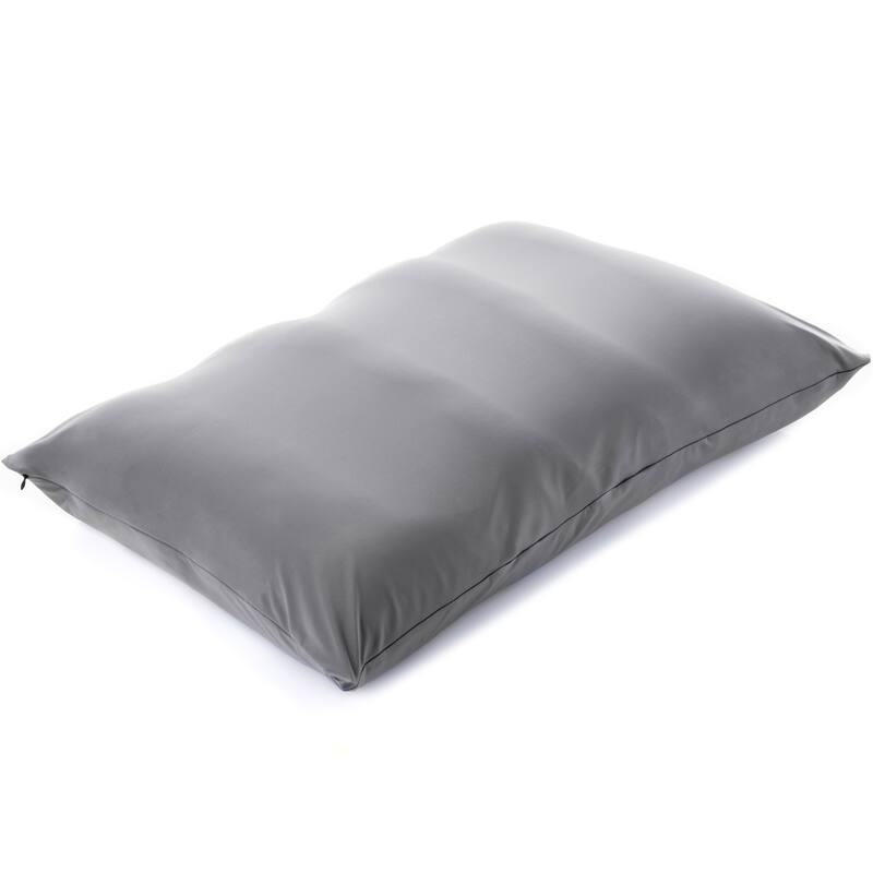 Premium Microbead Pillow, Anti-Aging, Silk like Cover, Dark Grey - Dark Grey - X-Large