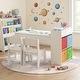 preview thumbnail 15 of 22, Costway Kids Art Table & Chairs Set with Paper Roll Wooden Craft Study - See Details