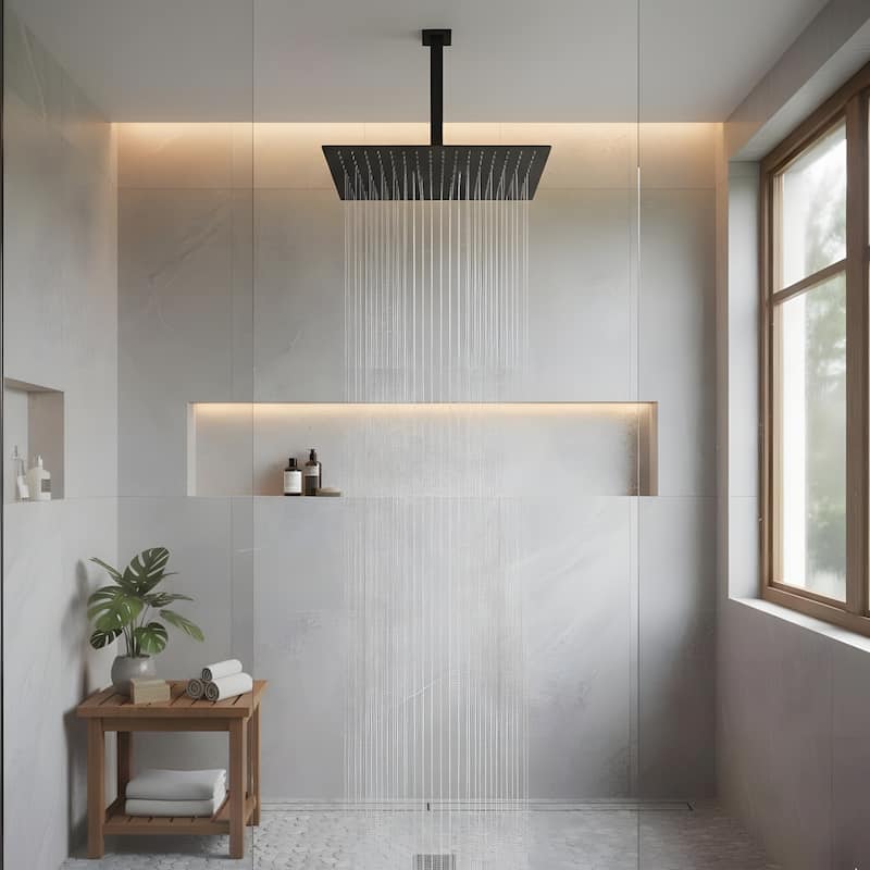 Bathroom Luxury High Pressure Waterfall Rain Shower Head