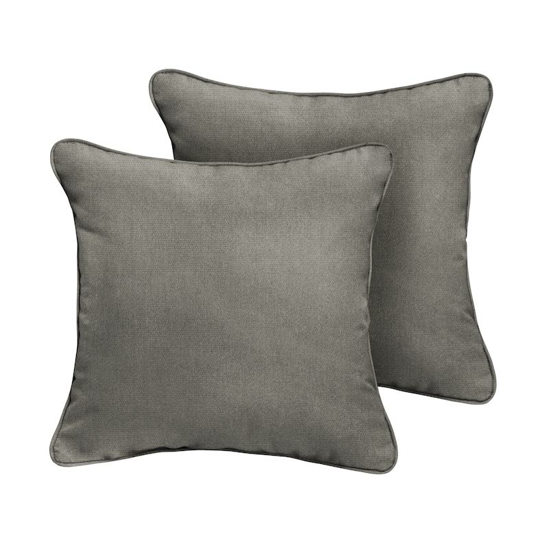 Sunbrella Canvas Charcoal Corded Indoor/ Outdoor Pillow Set (Set of 2)