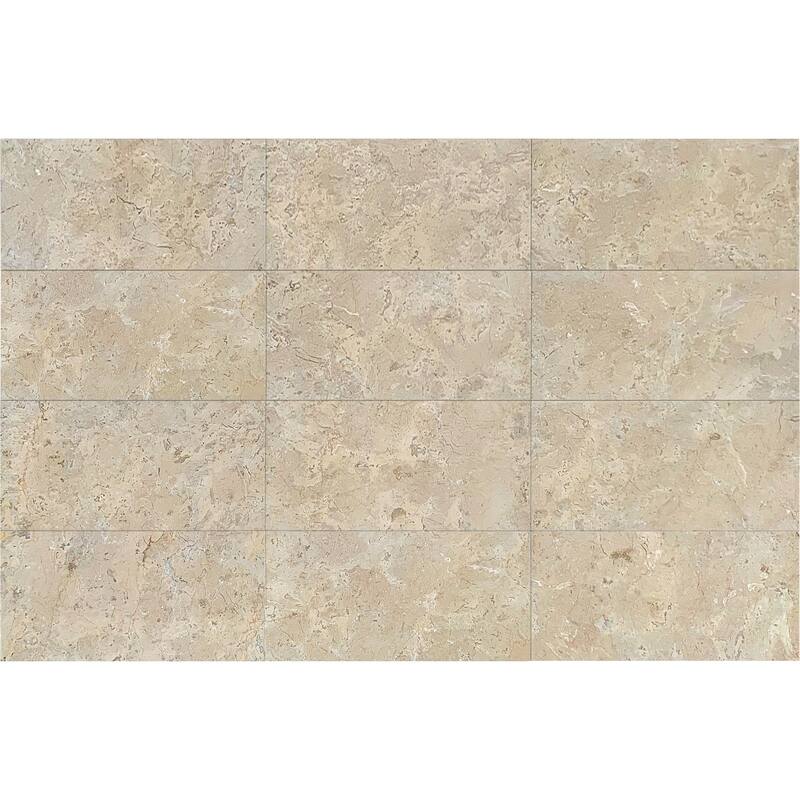 Roomfitters Natural Marble Tile, Honed Finish Stone for Floor and Wall, Genuine Marble, 4-Piece Box, Gold Yellow Beige
