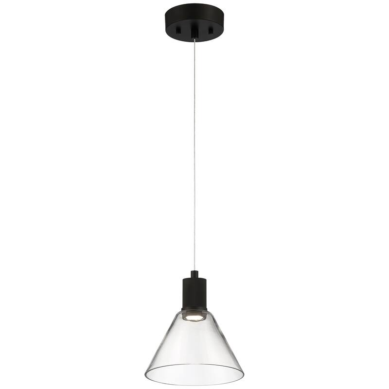 Port Nine Martini LED Pendant - Dedicated LED - Clear Glass/Matte Black