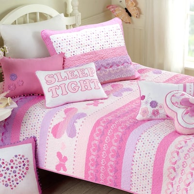 Porch & Den Cami Butterfly Cotton Quilt Bedding Set