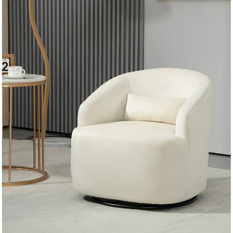 US Pride Furniture Accent Chair with Barrel-shaped Design and 360 Degree Swivel Feature