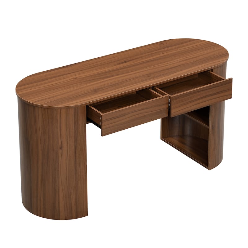 Christopher Knight Home - Quinnie Modern MDF Storage Writing Desk with Drawers and Open Shelves