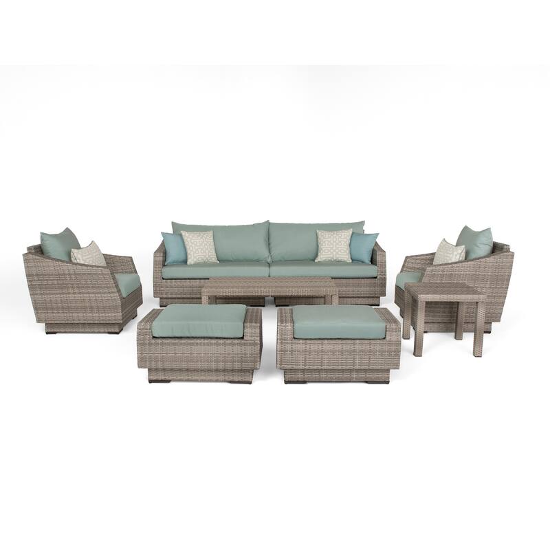 Cannes 8 Piece Sunbrella Outdoor Patio Sofa & Club Chair Set