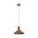 preview thumbnail 3 of 1, Golden Lighting Faroe 13in Integrated LED Pendant in Coffee/Black Felt - Brown