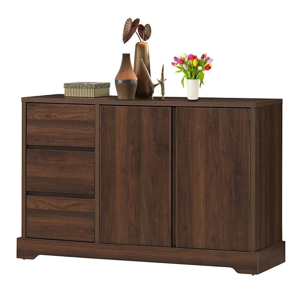 Gymax Buffet Sideboard Cupboard Cabinet Console Table W/ 3 Drawers &. Opens flyout.