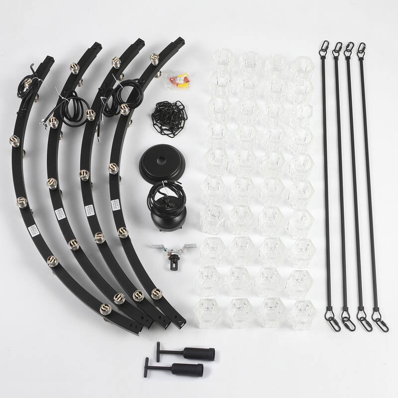 40-light fashionable metal frame wheel light with crystal lampshade bulbs not included