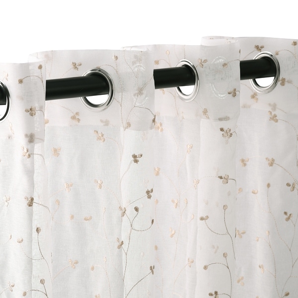 Superior Embroidered Window Curtain Panels - Thumbnail 2
