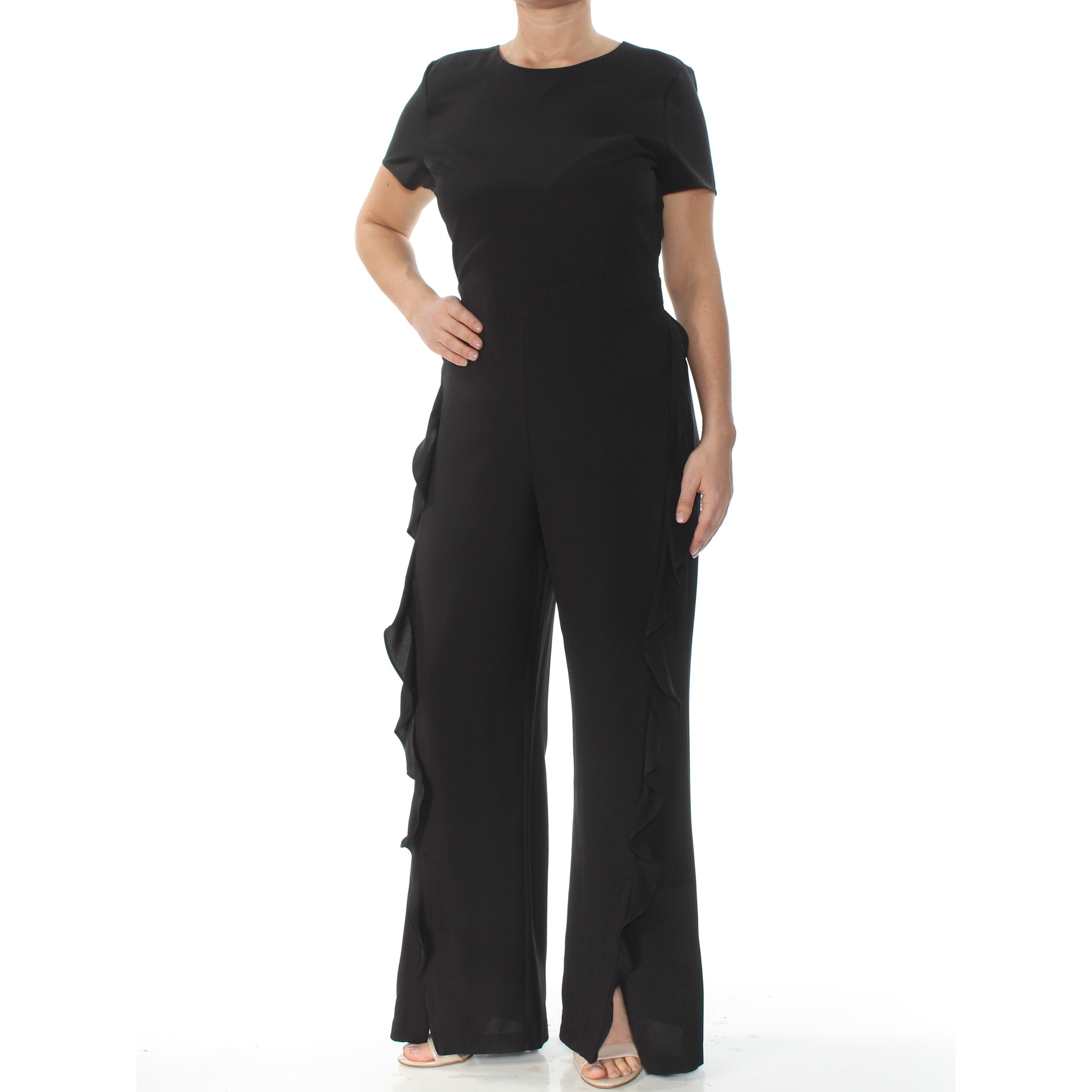 womens black wide leg jumpsuit