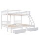 preview thumbnail 9 of 16, Full Over Twin Wood Triple Bunk Bed with Drawers, Guardrails, and Angled Ladder - Space-Saving Design