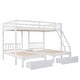 preview thumbnail 9 of 7, White Full Over Twin Bunk Bed with Storage Drawers and Guardrails