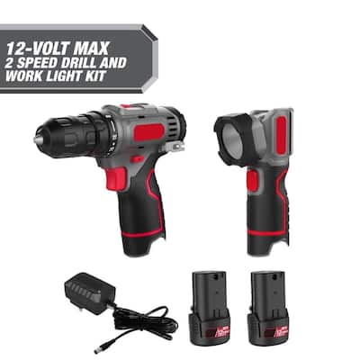 12V Max 2-Speed Drill and Work Light Combo Kit