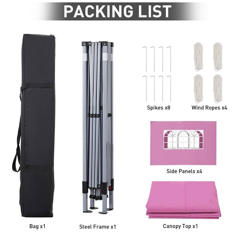 Ainfox 10'x10' Pop Up Canopy Tent Outdoor Commercial Instant Gazebos Portable Shelter Canopies