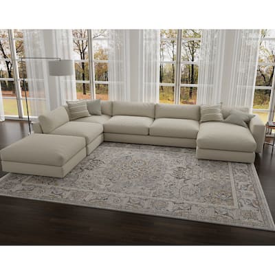 Domani Greige Traditional And Ornate Area Rug