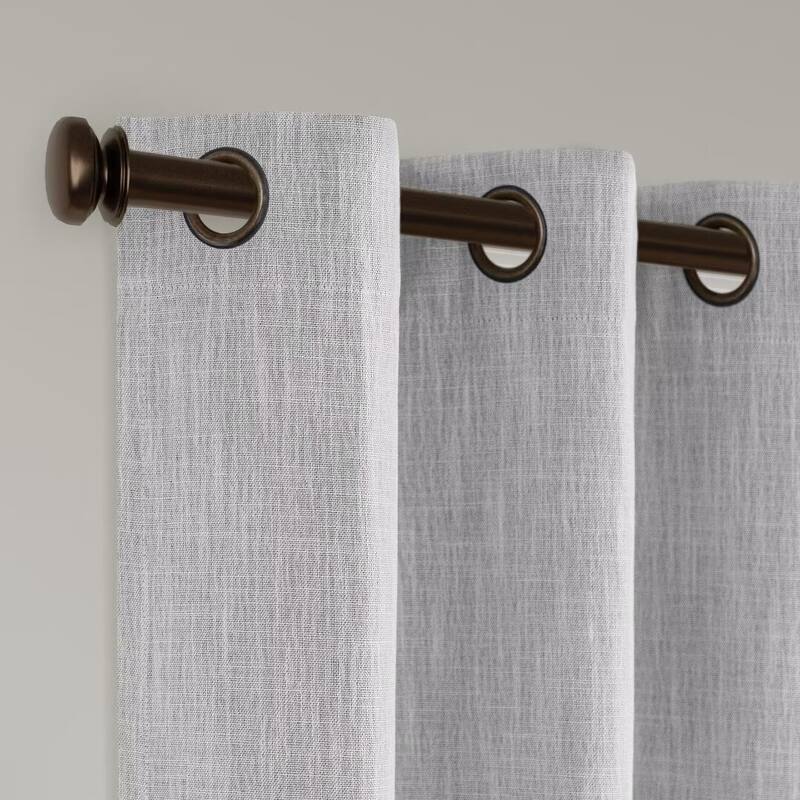 Linen Texture 100% Blackout Grommet Curtain Pair(2 panels)