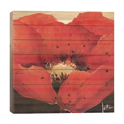 Red Beauty I Print On Wood by Jettie Roseboom - Multi-Color