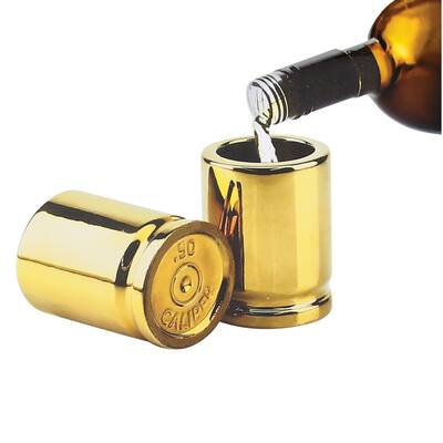 50 Caliber Novelty Shot Glasses - Set of 2 - 2 x 2.75 x 2
