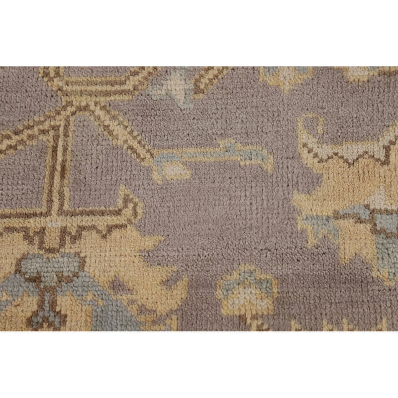 Gray Oushak Oriental Area Rug Hand-Knotted Wool Carpet - 7'6" x 10'6"