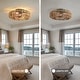 preview thumbnail 8 of 8, 19 In. Rattan Low Profile Ceiling Fan With Lights And Remote, Black Flush Mount Ceiling Fan Light