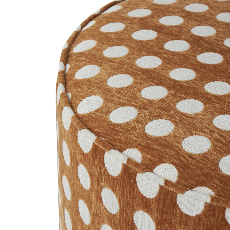 Polyester Round Swivel Boucle Accent Chair with White Spots - Brown - Roche River Decor