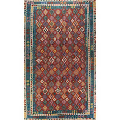 Palace Size Kilim Oriental Rug Hand-Woven Wool Carpet - 9'11"x 16'4"