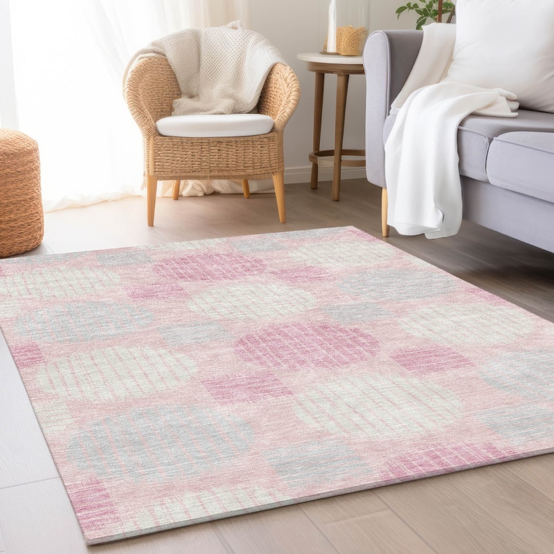 Premium Washable Super Soft Modern Pop Mayfield Rug - Pink - 2'6" x 3'10"