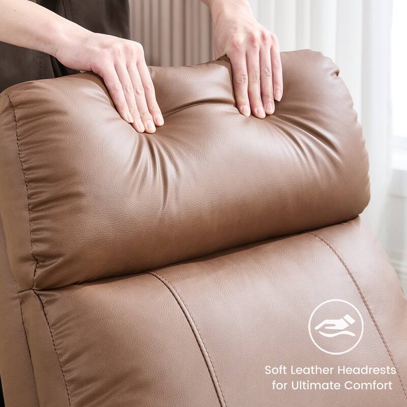 HOMYKA Modern Faux Leather Rocking Recliner with Swivel